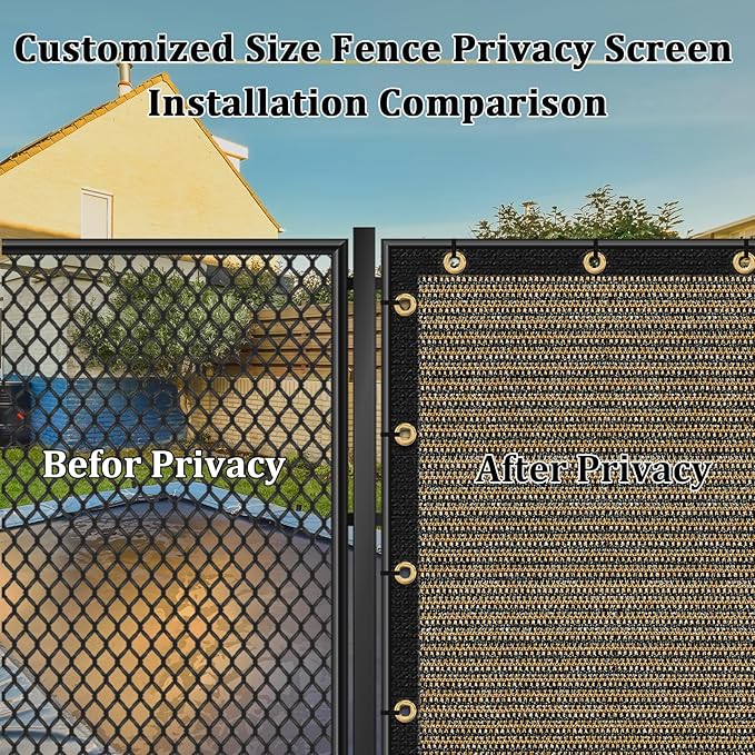 Shade&Beyond 3'x7' Brown Privacy Screen Fence Cover 170 GSM Fencing Mesh Fence Panel for Wall Garden Yard Backyard Indoor Outdoor Home Decoration