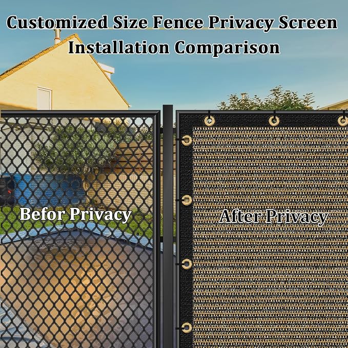 Shade&Beyond 6'x84' Brown Privacy Screen Fence Cover 170 GSM Fencing Mesh Fence Panel for Wall Garden Yard Backyard Indoor Outdoor Home Decoration