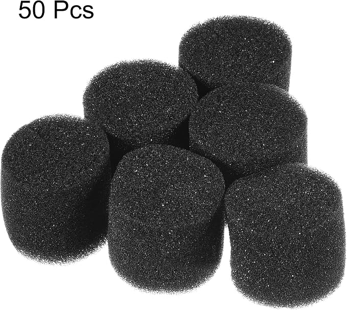 MECCANIXITY 50pcs Hydroponic Sponges, 1.26" Growing Media Cylindrical Sponges for Home Vegetable Flower Planting, Black