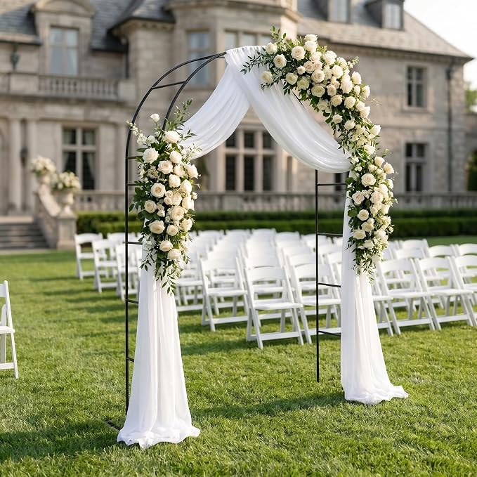 Thorise 7.9 Ft H x 4.6 Ft W Metal Pergola Arbor,Assemble Freely 2 Sizes,for Various Climbing Plant Wedding Garden Arch Bridal Party Decoration Wide Arbor