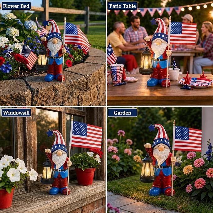 Nacome Solar Gnomes Statues for Garden Decor: Outdoor Sculptures for Clearance Lights for Outside Lawn Ornaments Porch Patio Balcony Yard Home – Birthday Gifts for Mom Grandma Women(12.2 in)