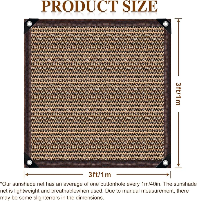 80% Garden Shade Cloth Sun Shade Fabric – UV Resistant Durable Sunblock Netting for Plants, Outdoor Patio, and Greenhouse Coverage