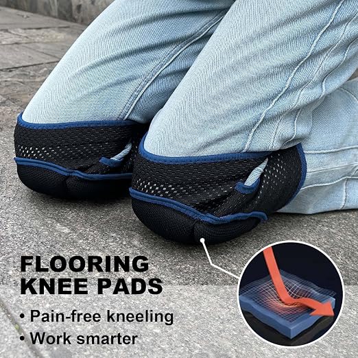 Garden Knee Pads for Men Women, Soft Knee Pad for House Cleaning Work, Comfortable Kneepads for Cleaning Floors Planting Flowers, Adjustable Knee Pads Gifts for Carpenters Painters Cleaners, Blue M (1 pair)