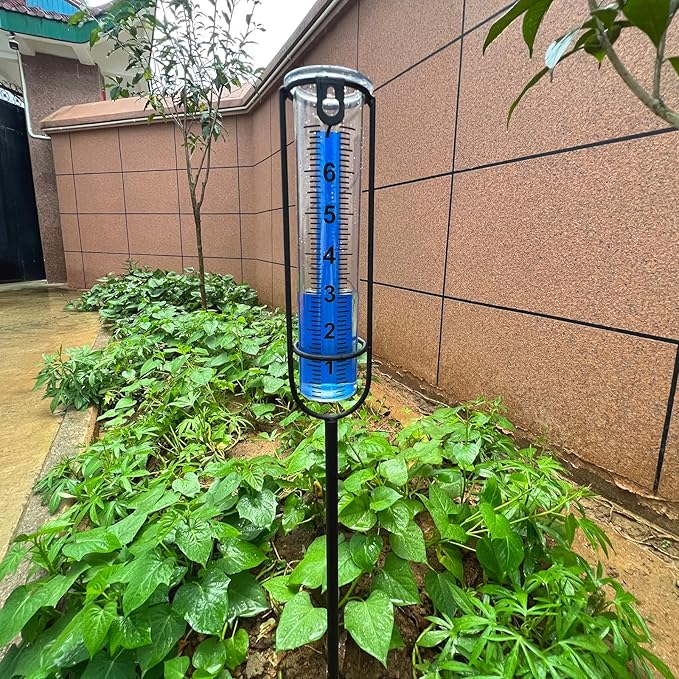 DLUCKY 2 Pack Rain Gauge Outdoor, 38.8'' Freeze Proof Rain Gauge Outdoor with Stake Thickened Rain Gauges Large Clear Numbers Rain Gauges for Yard Rain Measuring Tool for Lawn, Patio, Yard, Garden