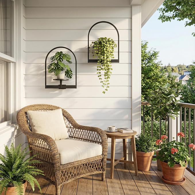2 Pack Plant Stand Indoor Outdoor Hanging Planters for Indoor Plants Wall Plant Holder for Indoor Plants Plant Frames Wall Decor for Livingroom Bedroom Balcony Patio