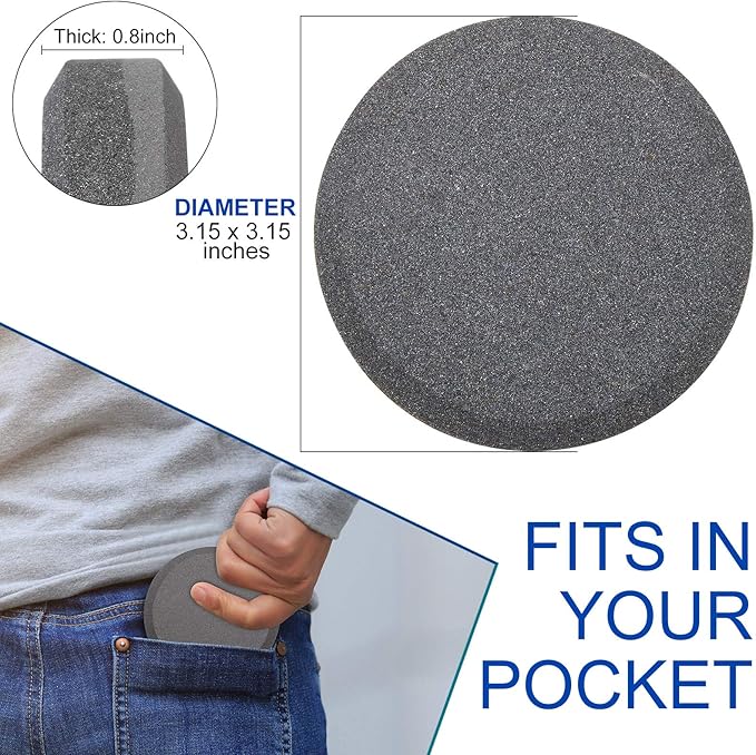 Axe Sharpener Sharpening Dual Grit Multipurpose Sharpener Puck Tool Stone Whetstone with Flannel Bag for Hatchet Garden Tools, 240 Grits and 400 Grits