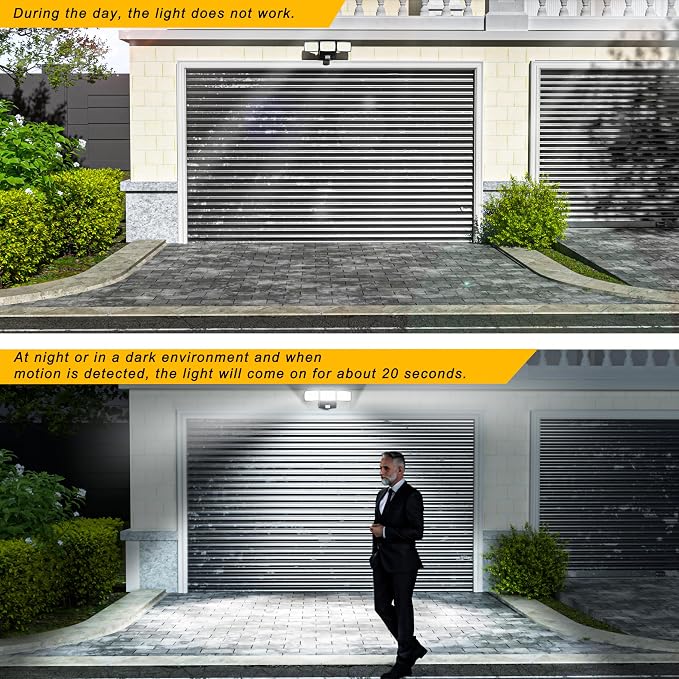 Battery Powered Motion Sensor Outdoor Lights, 1500LM Flood Lights IP65 Waterproof Security Light Motion Detector Lights Wireless for Outside Yard 1Pack