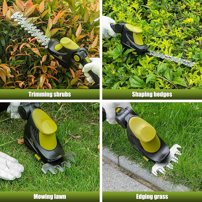 Hedge Trimmer Cordless for DEWALT 20V MAX Battery, 1200RPM Grass Trimmer Electric Hedge Trimmer, 2 in 1 Design, Perfect for Yard, Garden, and Lawn Care(Battery Not Included) (Green)