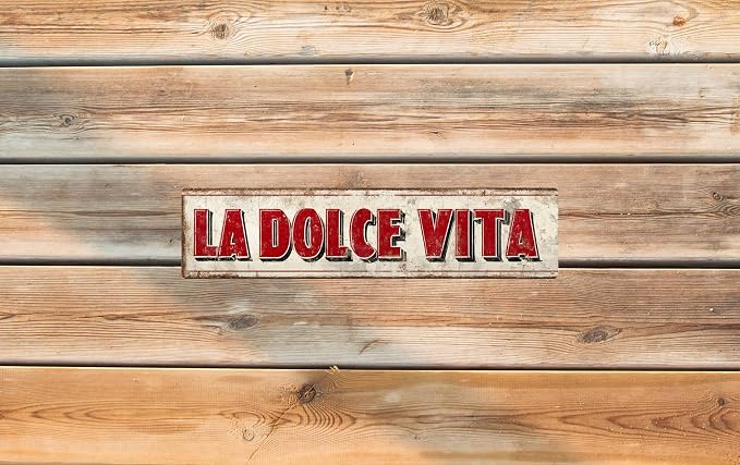 Vintage Tin Sign Retro Metal La Dolce Vita Signs For Home Decor Stylish Wall Art Plaques Gift For Home Bathroom Kitchen And Gothic Wall Decor In Every Room 4x16 In