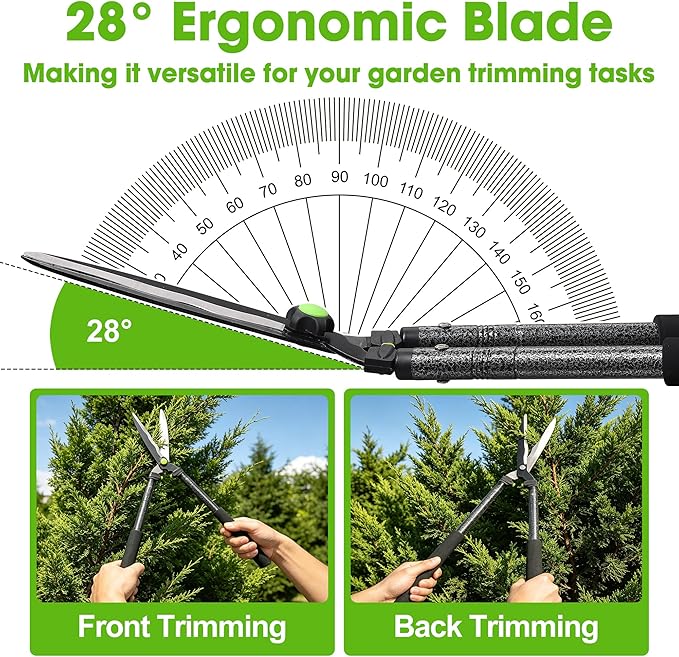 Hedge Shears,30" Hedge Clippers with Sharp Blades Lightweight Garden Scissors for Trimming Bushes Shrubs Manual Plant Shears Gardening Tools with Comfortable Handle for Gardening Landscape Care