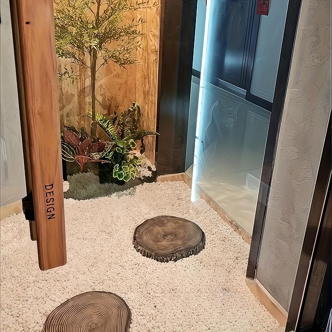 Stepping Stones Outdoor, Garden Decor,Realistic Tree Ring Design Decorative for Garden Path Walkway, Rustic Yard Decor Patio Lawn Accessories