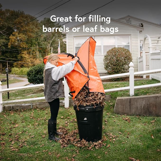 Leaf Tarp for Fast Yard Cleanup –Leaf Collection Tarp with 6 Handles & Ground Stakes – Lawn Leaf Bag for Raking, Garden Debris & Yard Waste Removal, Wind Proof, 5’ x 7’ Large Capacity