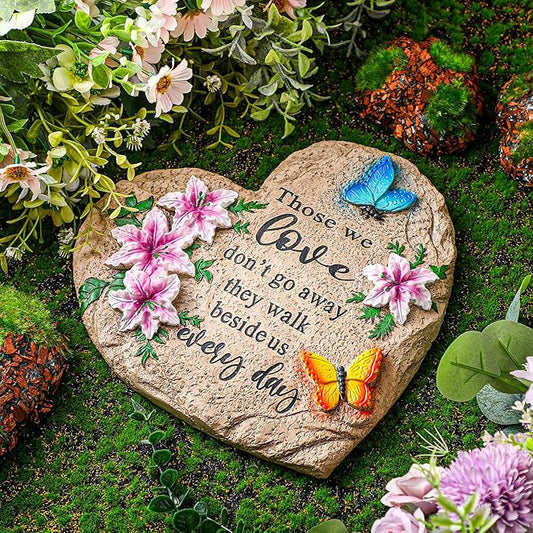Jetec 10 Inch Memorial Garden Stone Sympathy Gift for Loss of Loved One Stepping Stones for Garden Decor Those We Love Don't Go Away Memorial Bereavement Condolence Gifts for Outdoors