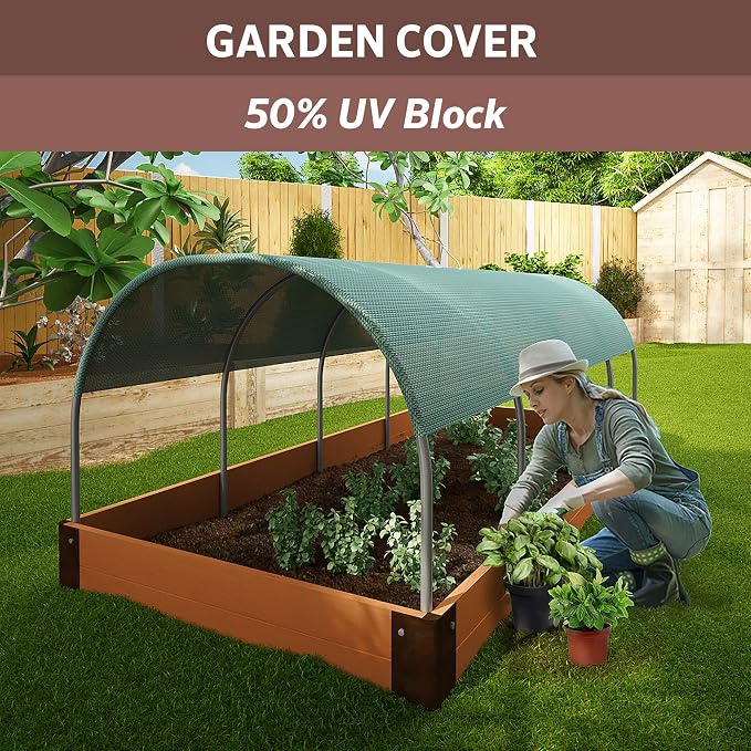 Coolaroo 50% UV Block Garden Shade Cloth for Plants - Tear-Resistant Breathable Shade Fabric for Greenhouses, Seedlings & Early Growth, 12ftx50ft Roll, Forest Green