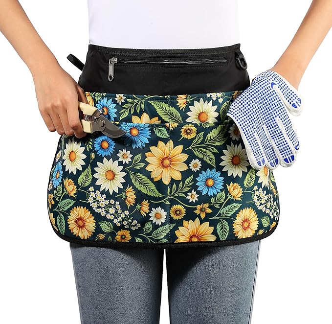 Bafelia Garden Apron for Women with 6 Pocket,Half Florist Apron