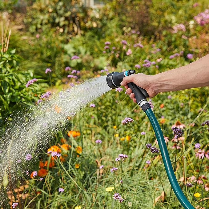 Gilmour Medium Duty Garden Hose Nozzle with 7 Adjustable Spray Patterns, Water Hose Nozzle for Watering Garden or Lawn, Black