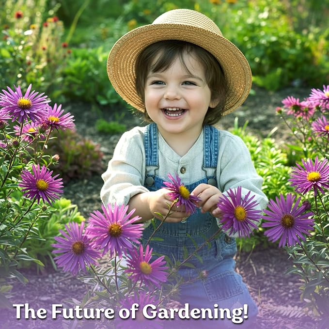 KVITER 600 New England Aster Seeds for Planting (Aster novae-angliae) – Purple Asters Plant Wildflower Seed Packets – Perennial Cut Flower Seeds, Purple Flower Garden, Flowers Beds, Containers