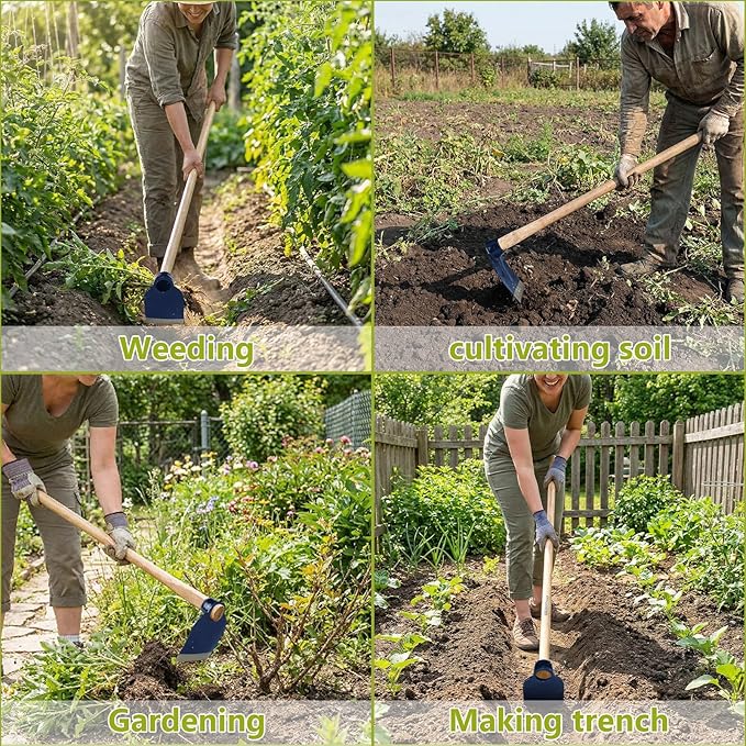 Hoe Head 1.6 lb, 4-1/2" Blade Width, 1-3/4" Diameter Hole, Grub Hoe Head Garden Steel Tool for Tough Soil, Garden Hacking, Landscaping, Farming or Yard Work, No Handle Included(Blue,1 Pcs)