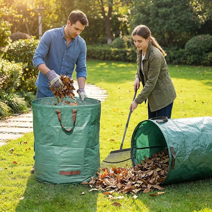 Reusable Yard Waste Bags 72 Gallon,6-Pack,Heavy Duty Leaf Bags Stand Up Lawn Trash Bags for Leaves,Grass Clippings,Yard Debris