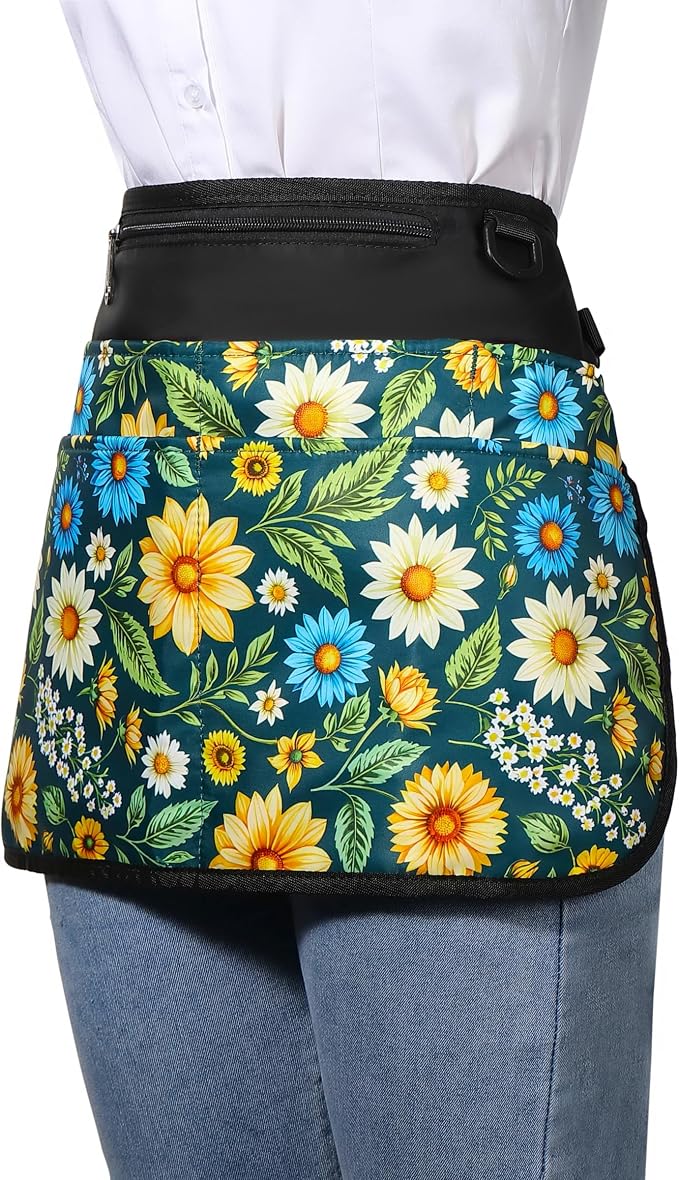 Bafelia Garden Apron for Women with 6 Pocket,Half Florist Apron