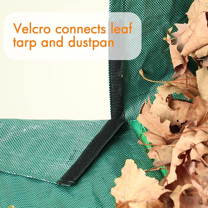 Gardzen 2-Pack Large Yard Dustpan-Type Garden Bag with Traps for Collecting Leaves - Reusable Heavy Duty Gardening Bags, Lawn Pool Garden Leaf Waste Bag - 53 Gallon Per Bag