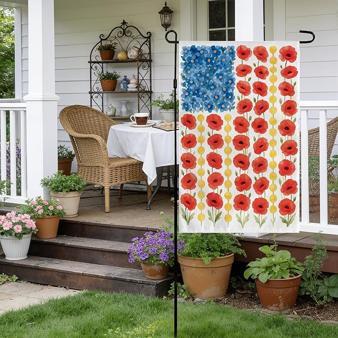 250th Anniversary Decorations - Spring Garden Flag for Easter Summer | 12x18 Inch Double Sided Patriotic American Flag for Outdoor Outside Yard USA Celebration 4th of July Decor - 250 Anniversary USA Merchandise