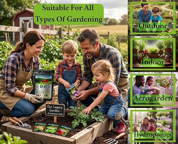 30 Variety Culinary Herb & Vegetable Seed Collection - 30,000+ Heirloom Seeds for Planting: Non-GMO USA Sourced; Easy-to-Grow Garden Favorites in Resealable Mylar Bags with Professional Growers Guide