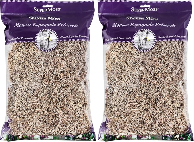 SuperMoss (26911 Spanish Moss Dried, Natural, 8 Ounces (Pack of 2)