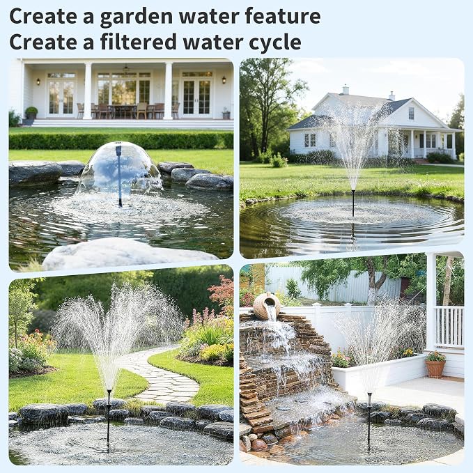 POPOSOAP Pond Filter Built-in 12W U-V Clarifier, 1200GPH Pond Filters for Outdoor Ponds, 4-Stage Biological Filtration for Koi Ponds, Outdoor Water Gardens up to 2000 Gallons P2390