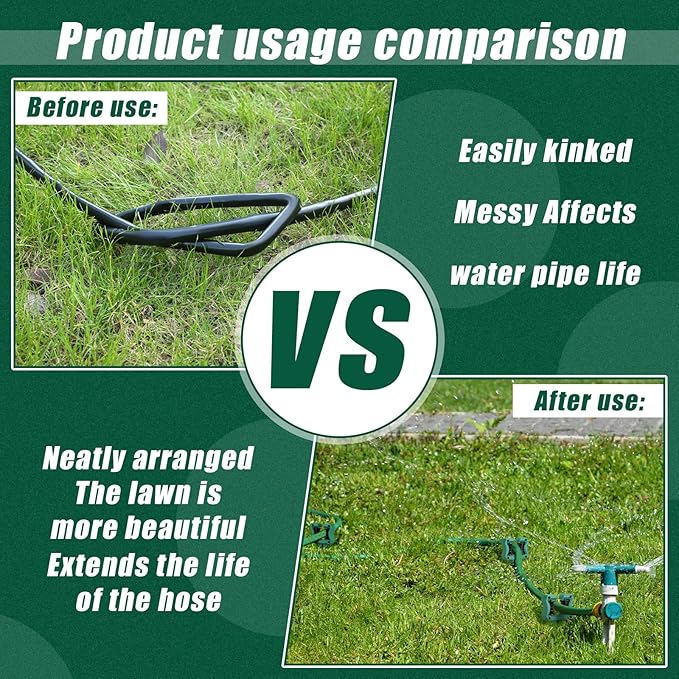 Yaocom 10 Pcs 10 Inch Garden Hose Guide Stakes Metal Spike with Smooth Roller Rust-Proof Hose Guides Green Garden Support Spike for Greenhouse Yard Lawn Plant Protection