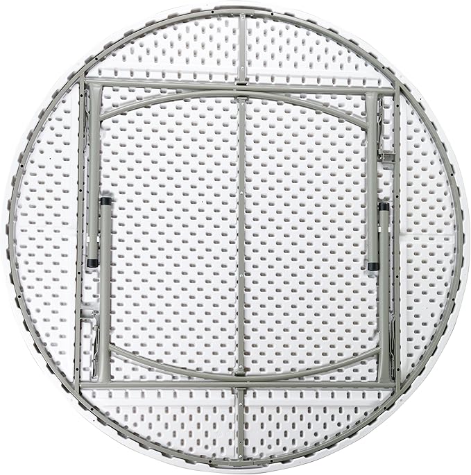 Flash Furniture Elon 6' Round All-Occasion Plastic Folding Event Table, Foldable Portable Banquet Table for Indoor/Outdoor Events, White