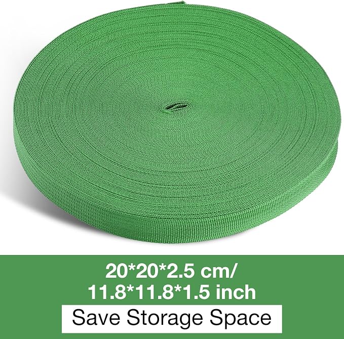 Shappy Tree Tie Strap Garden Webbing Strap Garden Plant Supports Tree Tie Staking and Guying for Outdoor Use, Plant Supports, Grafting, Straightening Supplies(Green,295 Feet x 1 Inch)