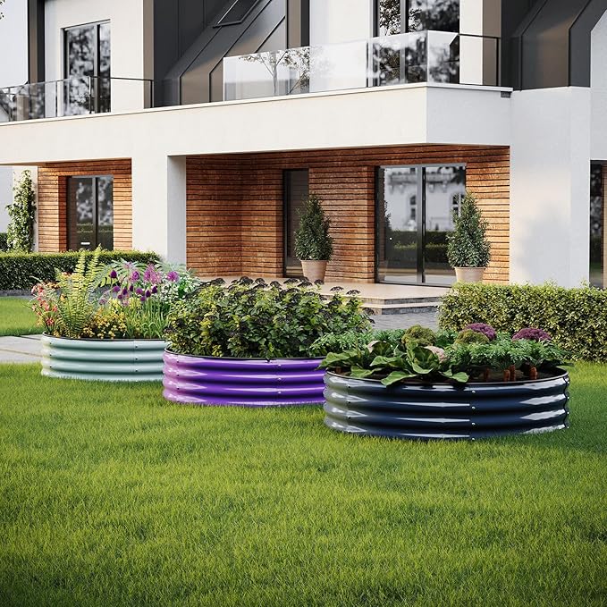 ZFHgarden Galvanized Metal Planter Raised Garden Bed Kit for Gardening Outdoor，4x2x1ft 2 Planter Grow Garden Box Raised Flower Bed，Long Vegetable Clearance Herb Raised Garden Beds for Gardening Metal