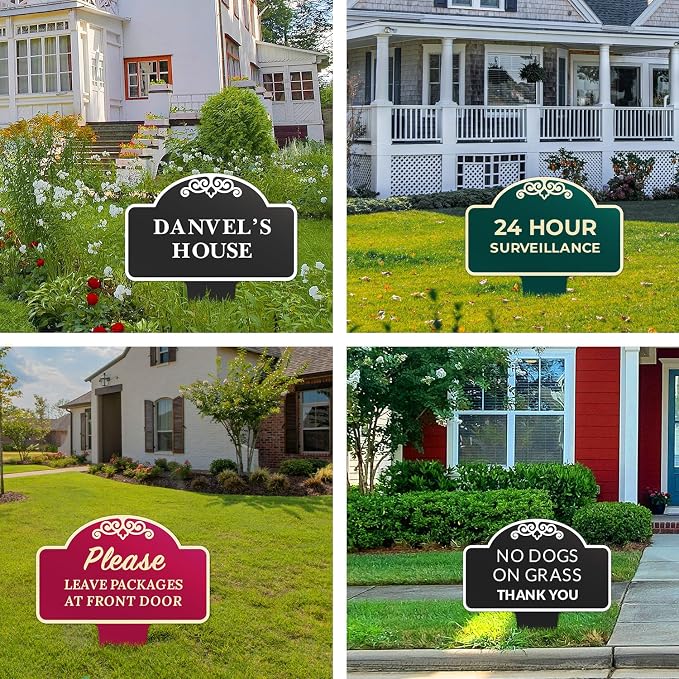 Custom Yard Signs No Trespassing, Personalized Inground Sign For Outdoor Use Square, 12x15 Inches, Aluminum Composite Made in USA