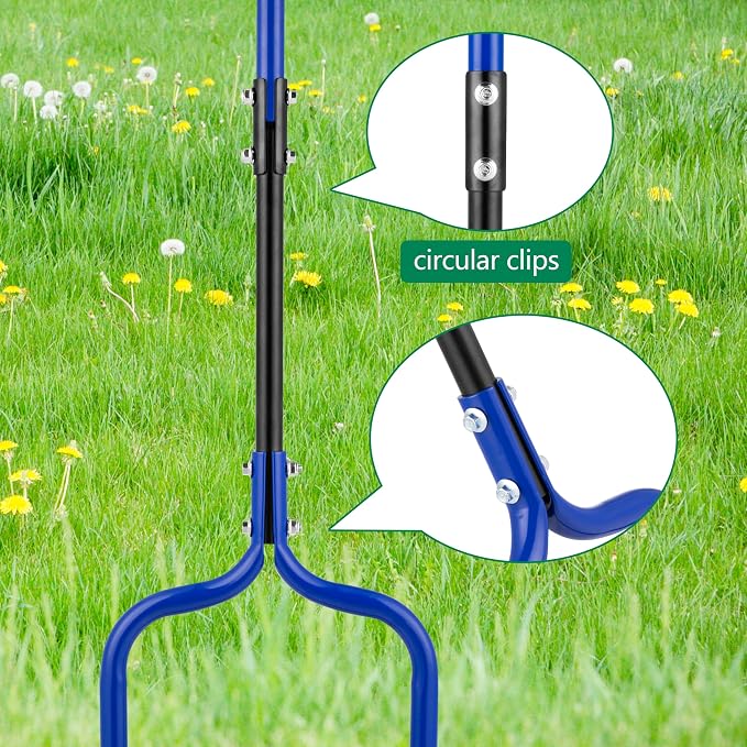 Lawn Coring Aerator, Stainless Steel 5 Corer Plug Aerator Tool with Soft Rubber Grip, Manual Grass Aerating Tool, Garden Tool & Cleaning Hand Tool for Loosening Soil and Improving Lawn Health.