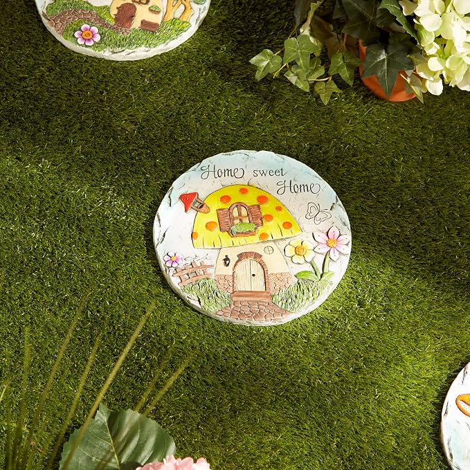 DII Cement Stepping Stone Collection Decorative Colorful, 9.75" Diameter, Home Sweet Home