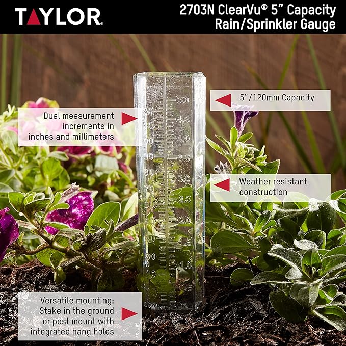 Taylor ClearVu Rain and Sprinkler Gauge