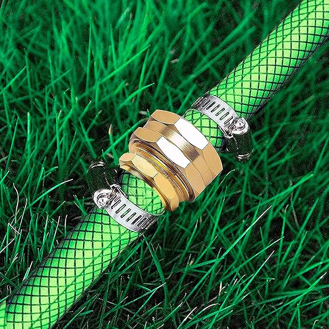 Hourleey Garden Hose Repair Connector with Clamps, Fit for 3/4" or 5/8" Garden Hose Fitting, Male and Female Hose Adapter Water Hose Repair Kit, 7 Set