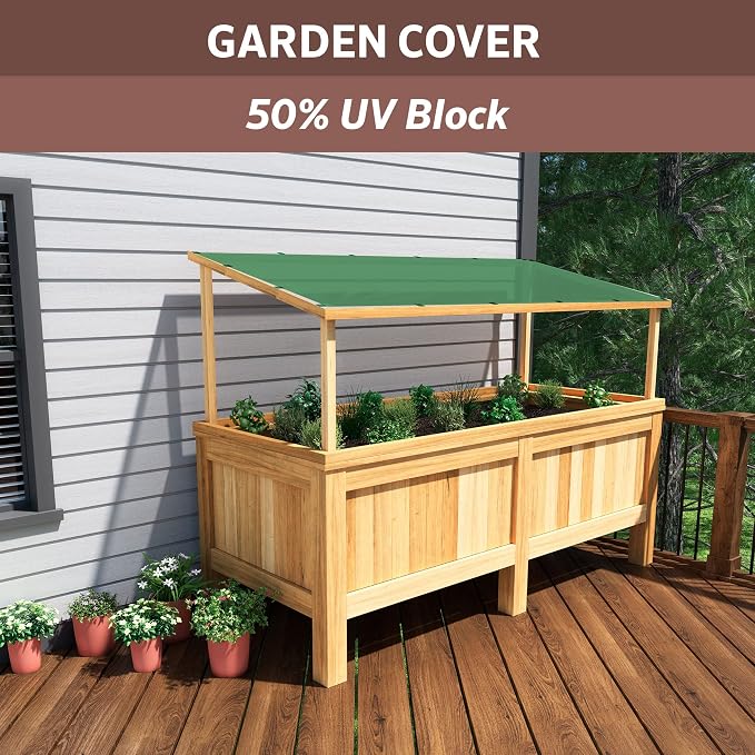 Coolaroo 50% UV Block Garden Shade Cloth for Plants - Tear-Resistant Breathable Shade Fabric for Greenhouses, Seedlings & Early Growth, 6ftx100ft Roll, Forest Green