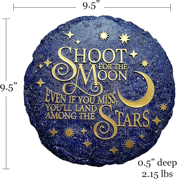 Spoontiques - Garden Décor - Shoot for The Stars Stepping Stone - Decorative Stone for Garden