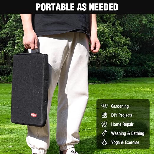 WORKPRO 17" Kneeling Pad with Removable Cover, Soft Pad Cushioning for Knee, Large Foam Kneeler Pad for Gardening, Daily Chores, Workout Supplies, Black