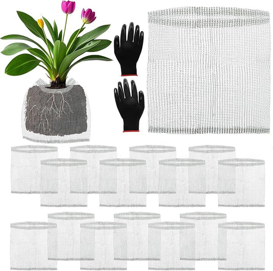 16 Pcs Root Guard Gopher Proof Stainless Wire Steel Baskets, 3 Gallon Gophers Moles Voles Mesh Baskets Protect Plant Roots Tubers Trees Flowers Crops (16 Pcs 3 Gallon)