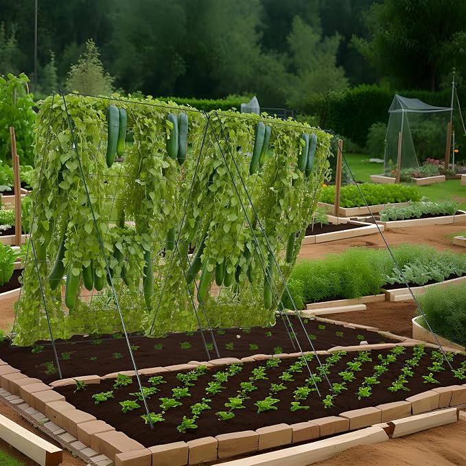 Cucumber Trellis for Garden - 2 Pack, 48" L x 24" W Garden Trellis for Climbing Plants Outdoor with Support Structures, A Frame Trellis for Climbing Vegetables Peas, Vine, Bean