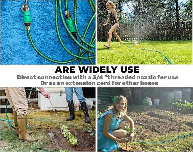 1/2 Inch Garden Hose 3.3FT, Boat Hose, Flexible Tubing with 3/4" Solid PVC Male to Female Fitting for Household, Outdoo