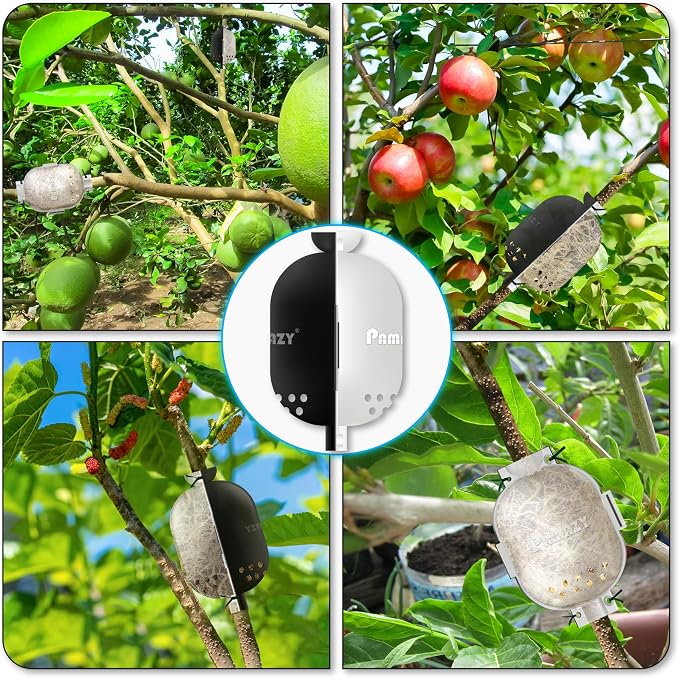 PAMAZY [Upgraded] 9Pcs Tree Root Growing Box with Drain Holes, Half Transparent Plant Rooting Propagation Ball & Metal Core Twist Ties, for Fast Propagation Plants (Size M)
