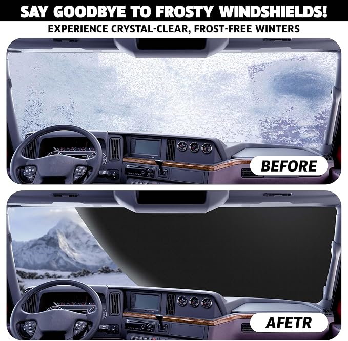 Autovir Truck Windshield Cover for Ice and Snow | SUV Snow Cover - Frost Cover Gives Protection from Snow and Ice | Car Cover for Snow | Winter Car Accessories | X-Large 72" x 43"