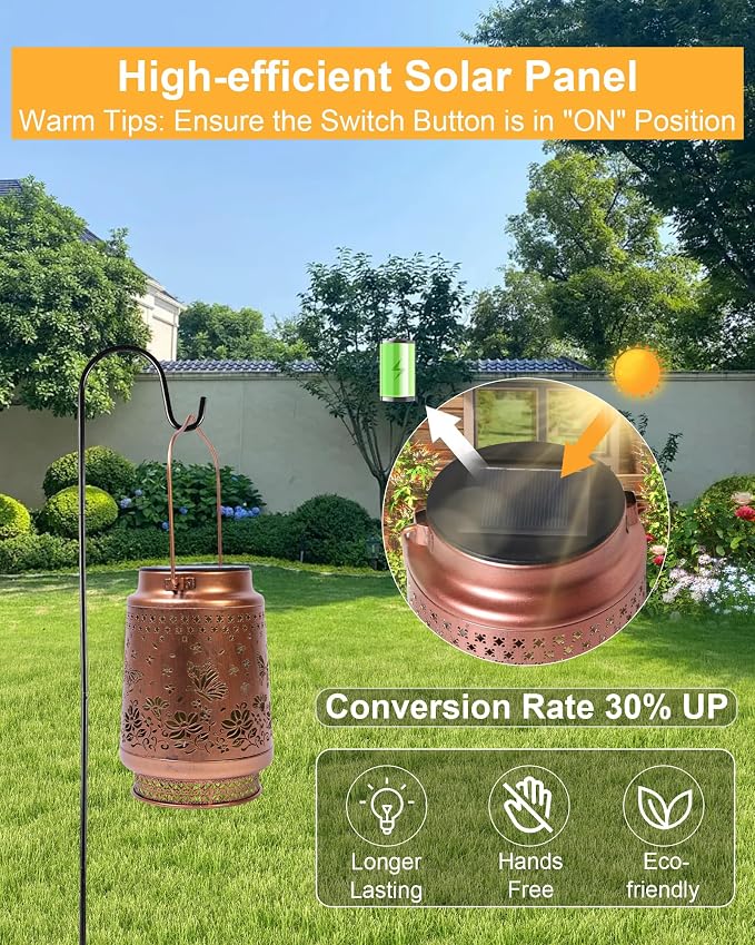 Butterfly Gifts for Women Butterfly Solar Lantern Mothers Day Gifts Birthday Gifts for Women Mom Grandma Sister Friend Garden Decor Metal Solar Lights Outside Decorative for Yard Patio Pathway Porch