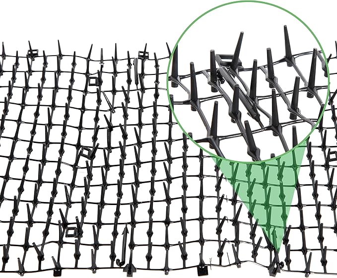 Tapix Cat Scat Mat with Spikes (8 ft.) – Cat Deterrent Strips for Garden, Yard & Furniture, Indoor & Outdoor, 6 Staples Included