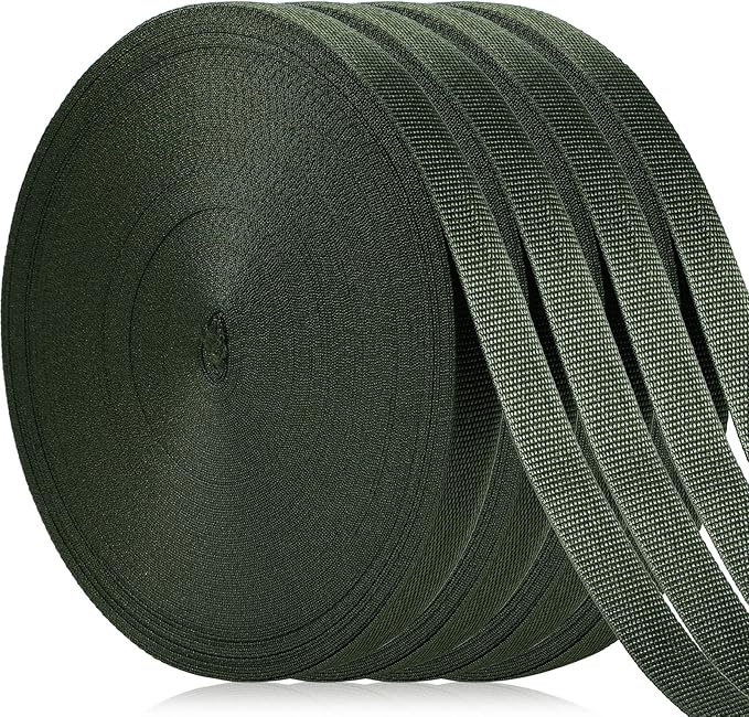 Shappy Tree Tie Strap Garden Webbing Strap Garden Plant Supports Tree Tie Staking and Guying for Outdoor Use, Plant Supports, Grafting, Straightening Supplies(Dark Green,590.55 Feet x 1 Inch)