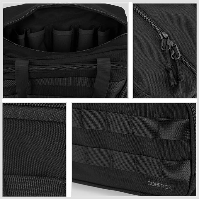 Coreflex 12-Inch Heavy Duty Tool Bag, Tactical, Gear, Range, EDC,Tool Bag for cars, Multi-Purpose Work Bag for Mechanics,Electrician,Carpenters,Builders,Plumbers 12" X 7" X 7" (Black)